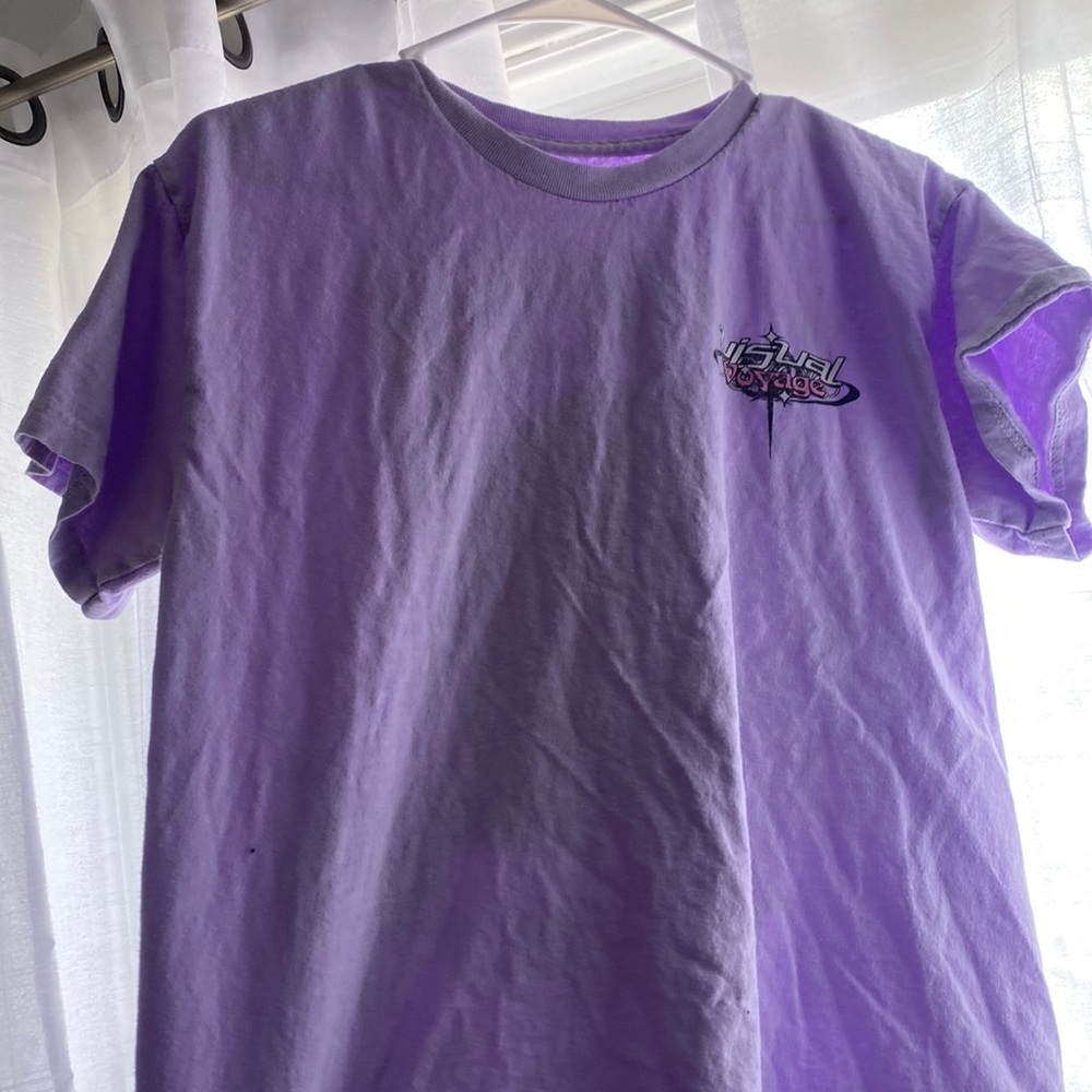 Purple color block tee